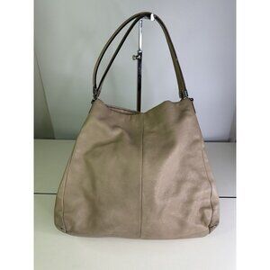 Coach Madison Phoebe Beige Pebbled Leather 3 Compartment Shoulder Bag Purse